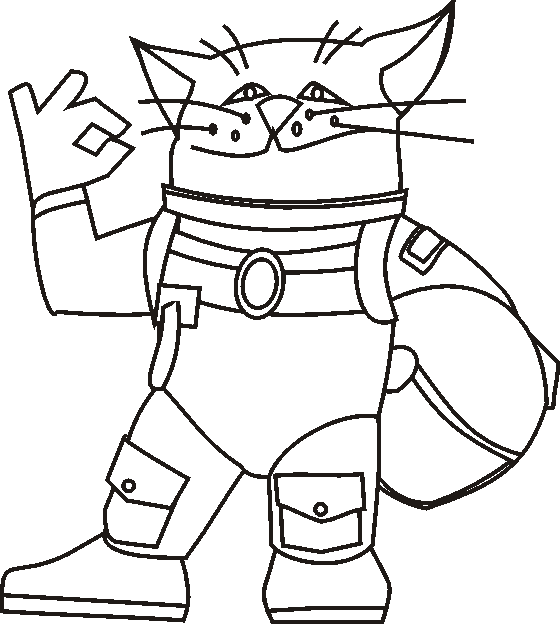 Cat coloring page cartoon astronaut cat