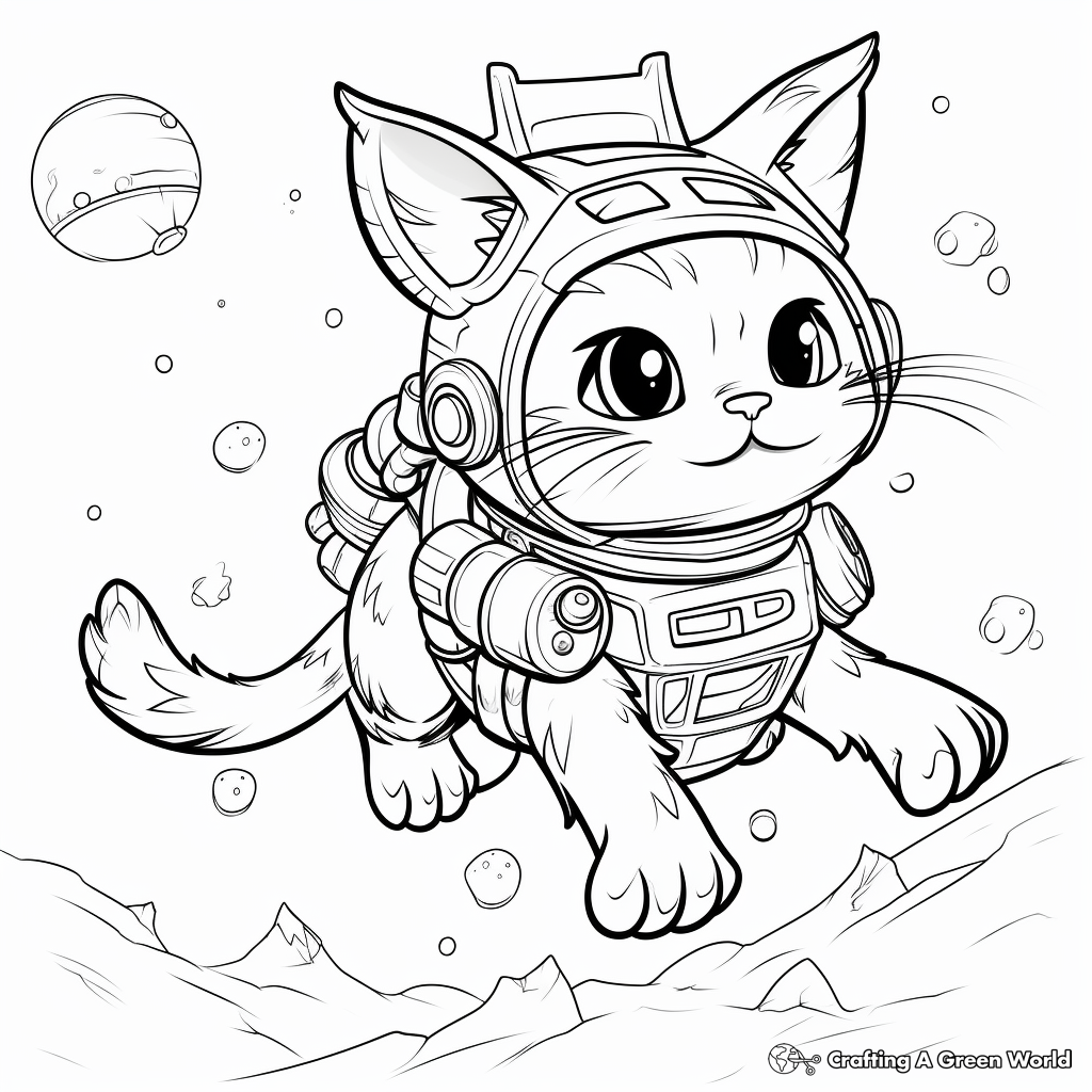 Flying cat coloring pages