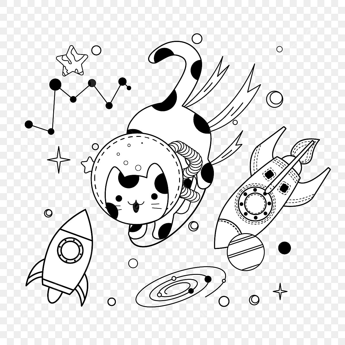 Cat astronaut in space astronaut drawing space drawing spa drawing png and vector with transparent background for free download