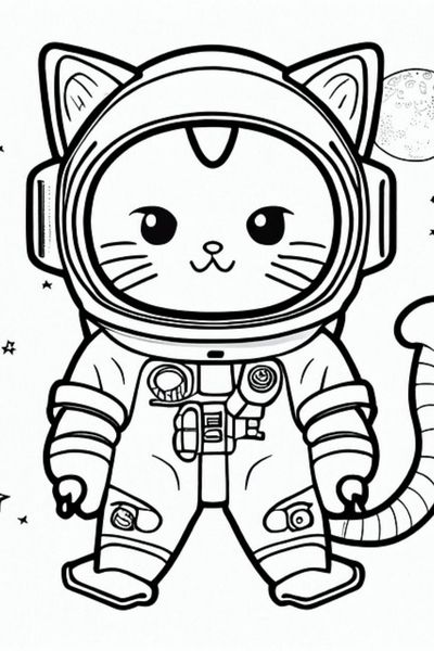 Cat coloring pages for kids