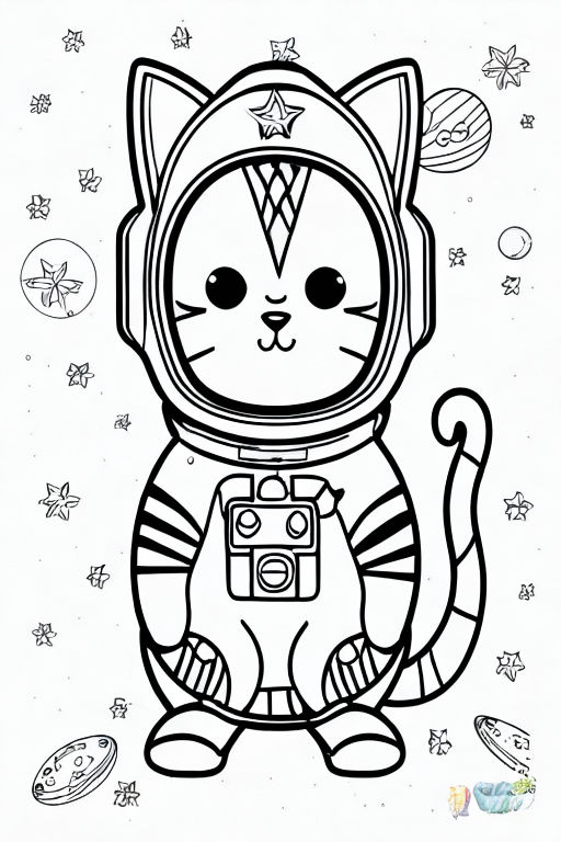 Fantasy space theme coloring book