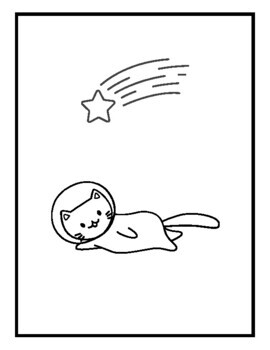 Cats outer space coloring pages by qetsy tpt