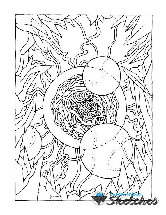Space coloring page adult coloring page printable adult coloring book page cosmic art instant digital download printable