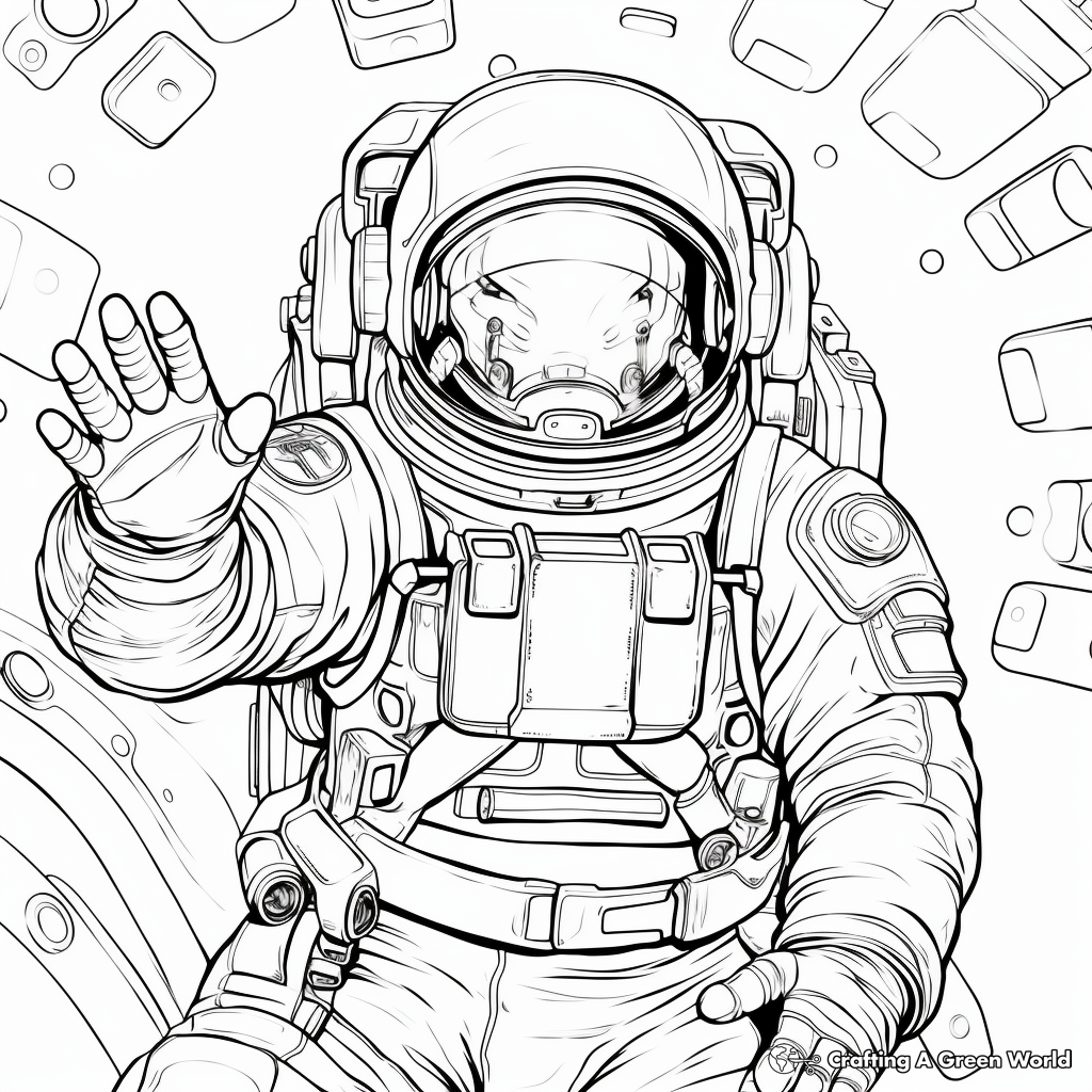 Space coloring pages for adults
