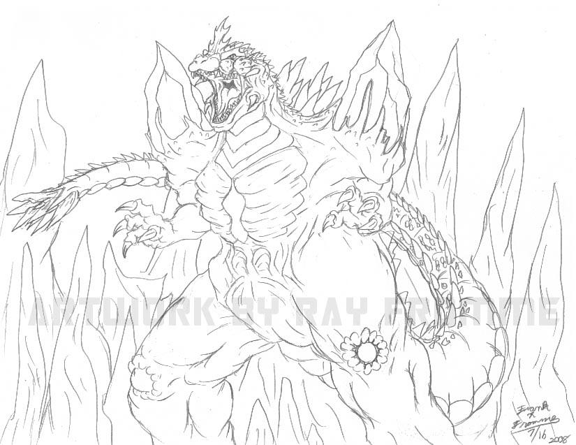 Space godzilla by almightyrayzilla on