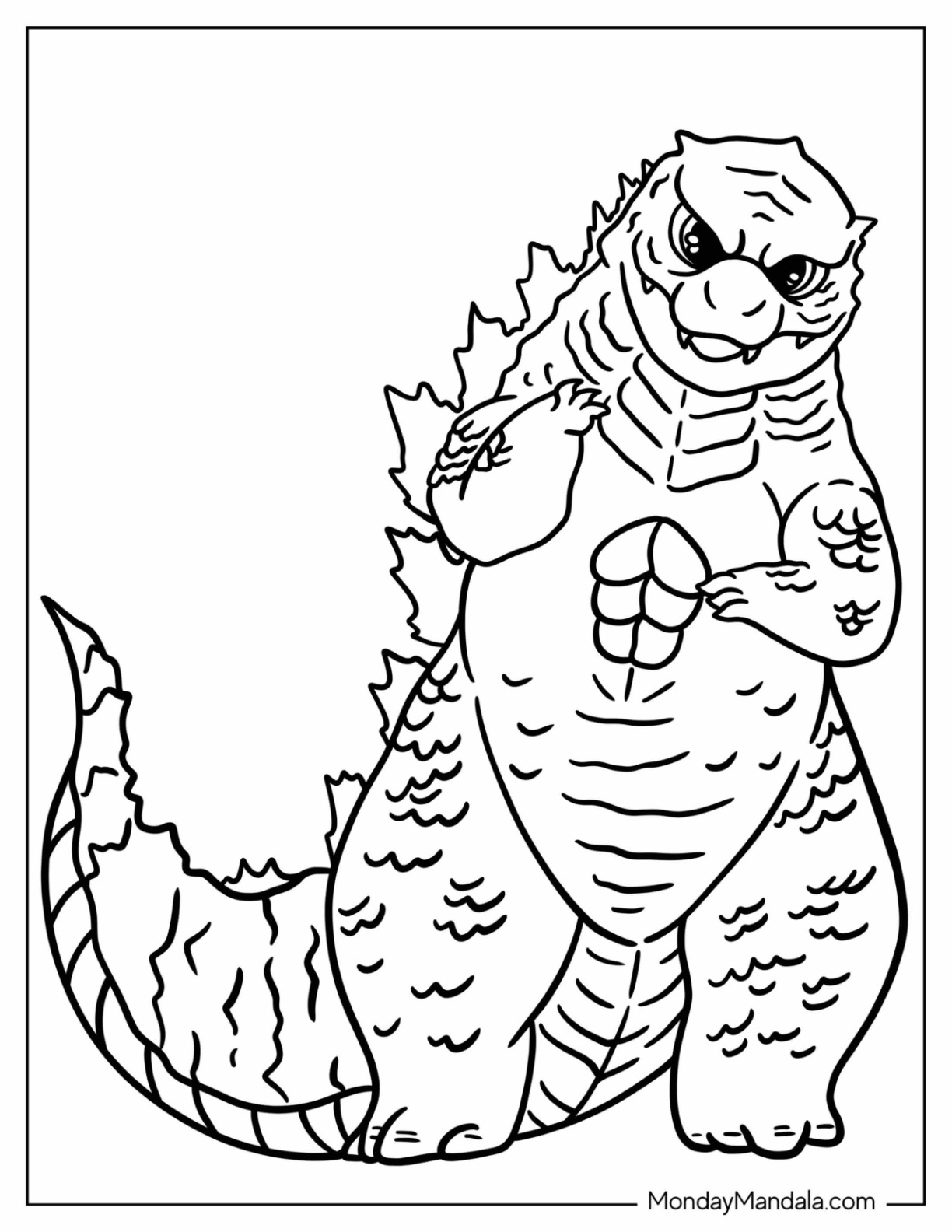 Godzilla coloring pages free pdf printables