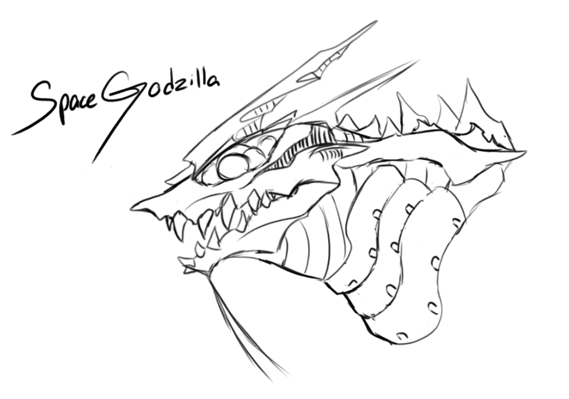 My spacegodzilla design so far subject to change ofc rgodzilla