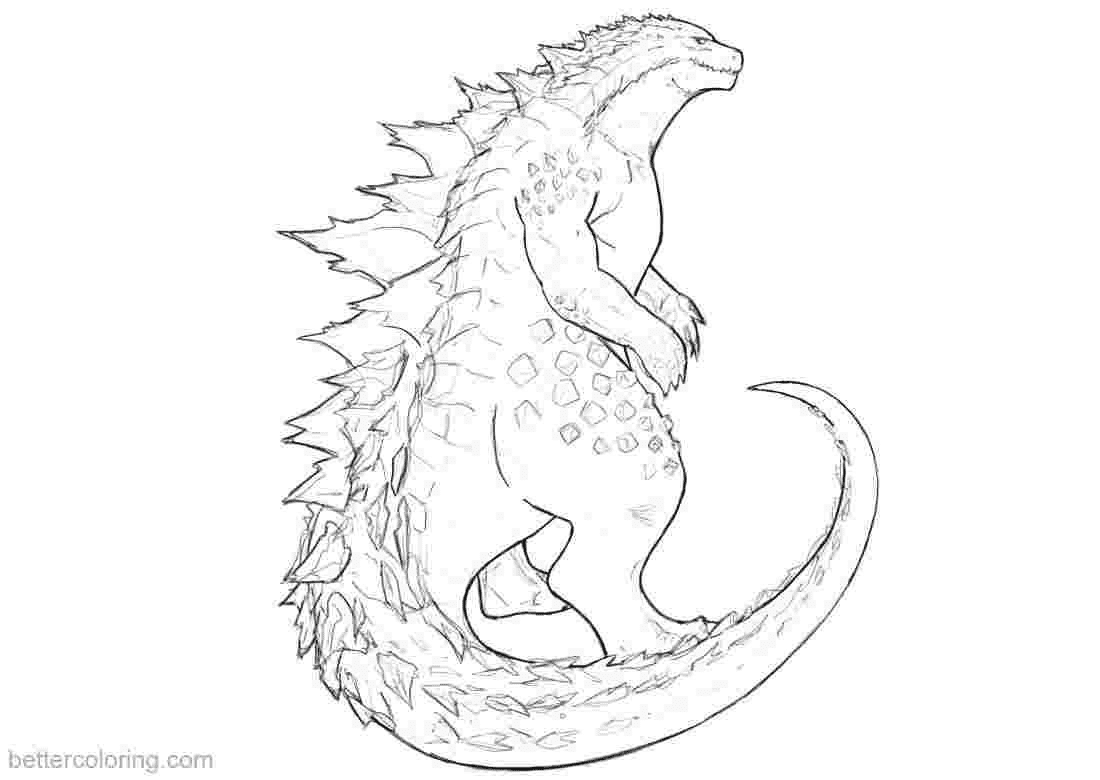Ultimate space godzilla coloring page