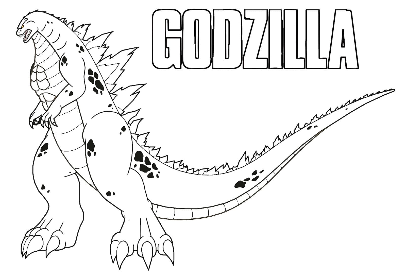 Printable godzilla coloring page fãrbung seite