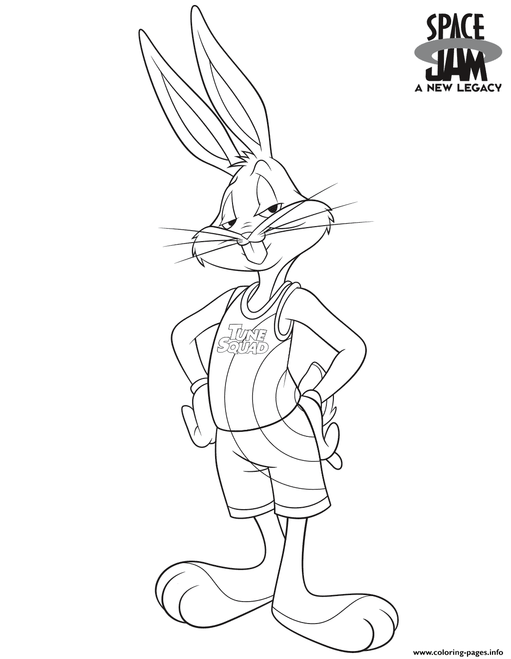 Space jam bugs bunny coloring page printable