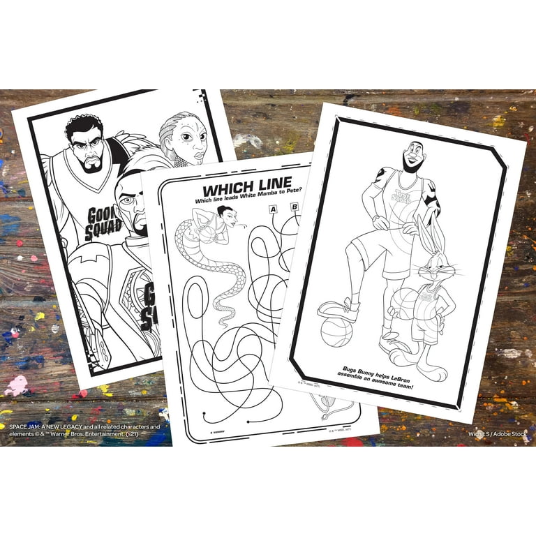 Space jam page coloring book with mask paperback