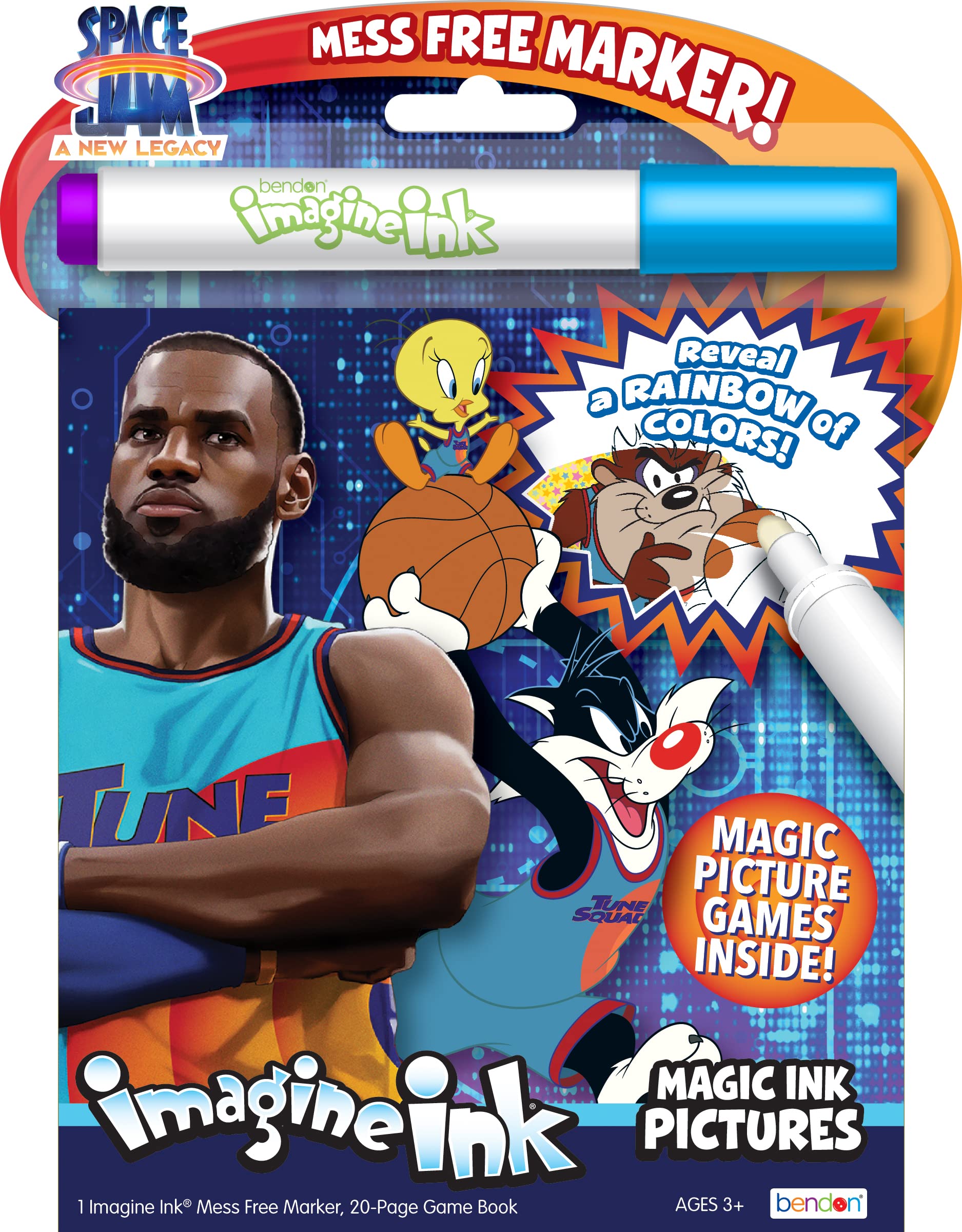 Bendon space jam a new legacy page imagine ink coloring and activity book with mess free marker looney tunes arts crafts sewing