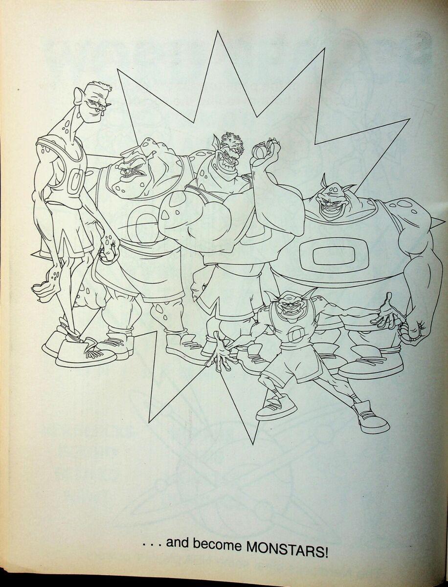 Vintage space jam jumbo coloring book slammin michael jordan looney tunes new