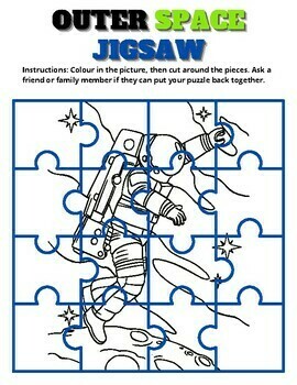 Space jigsaw coloring puzzles outer space activities space day worksheets