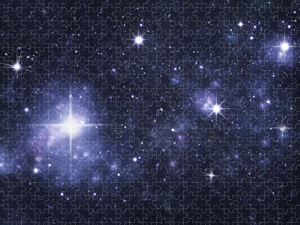 A galaxy background picture filled with jigsaw puzzle by sololos