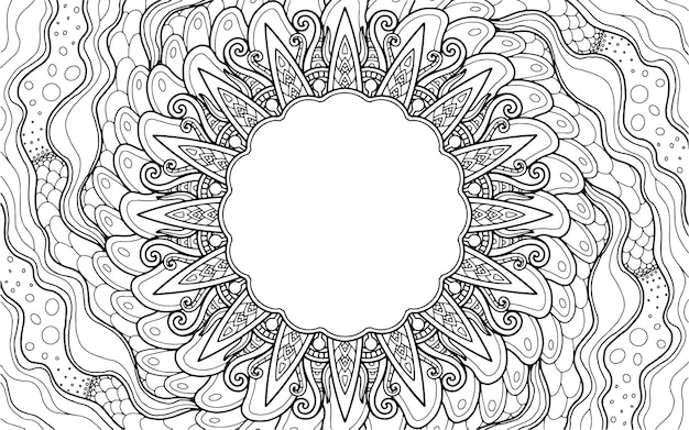 Premium vector coloring page mandala design with text space