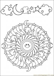 Space mandala coloring page for kids crafts and worksheets for preschooltoddler and kindergarten