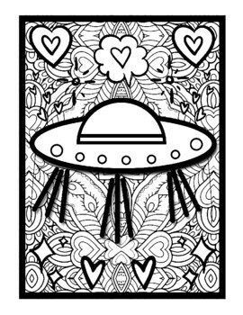 Space mindfulness mandala coloring pages space aliens printable sheets pdf