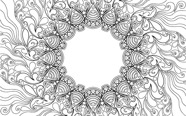 Premium vector coloring page mandala design with text space