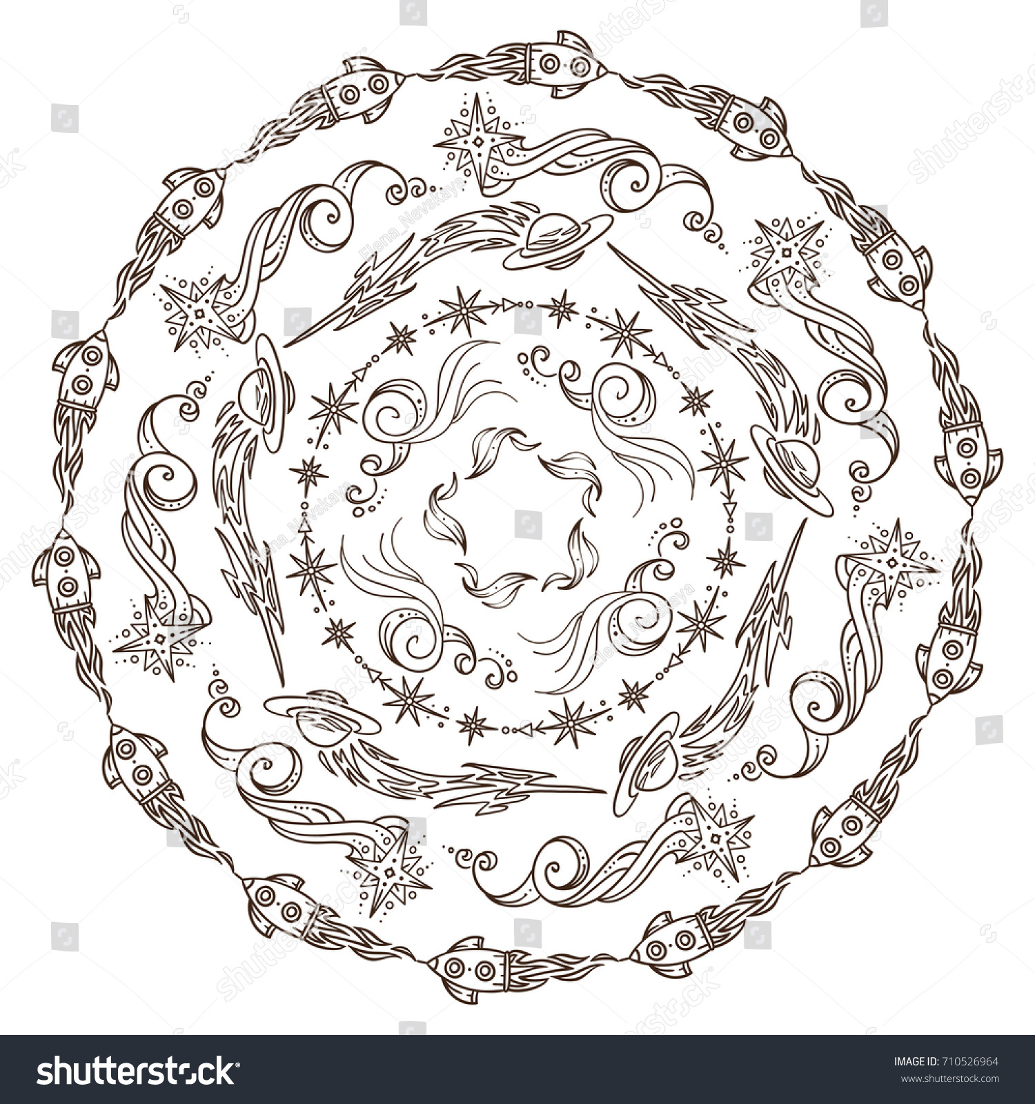 Hand drawn vector coloring page abstract stock vector royalty free