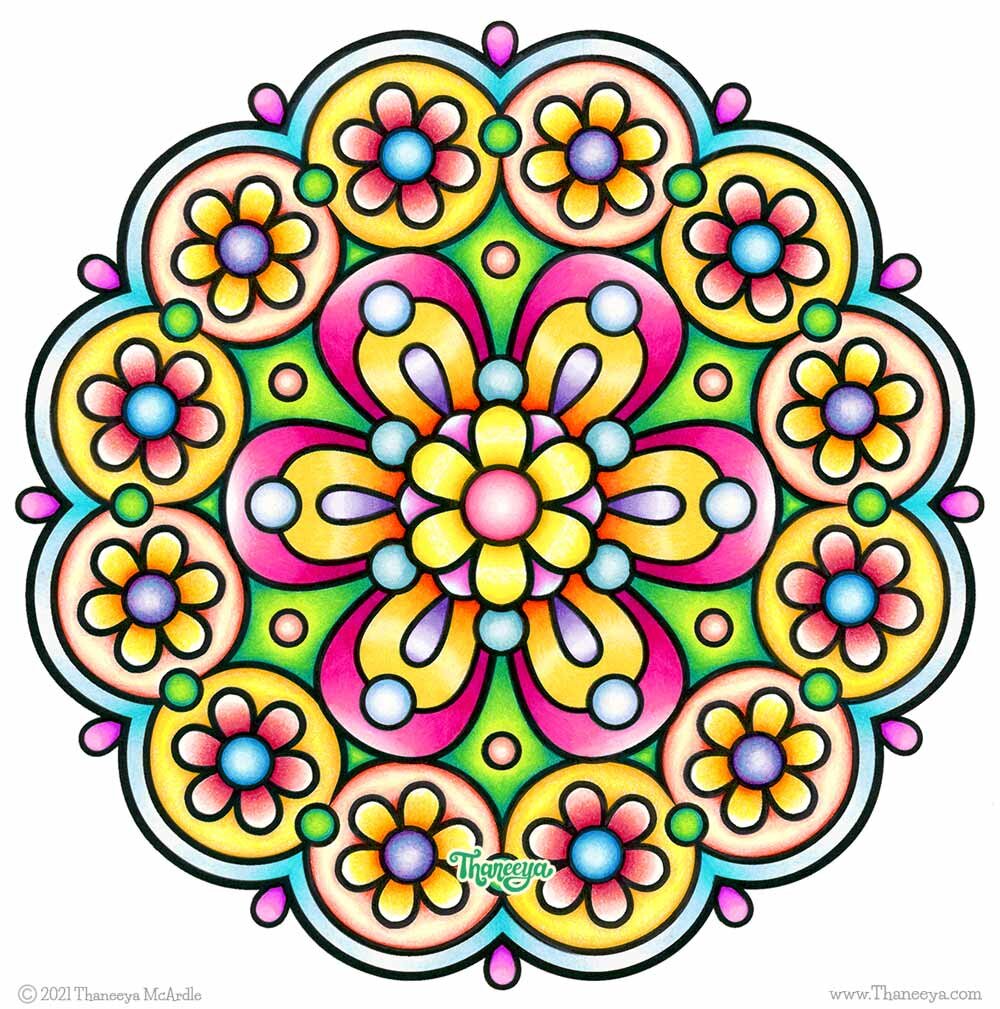 Easy mandala coloring pages