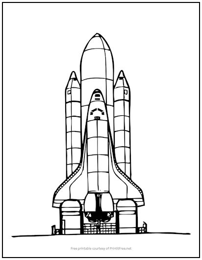 Space shuttle coloring page print it free