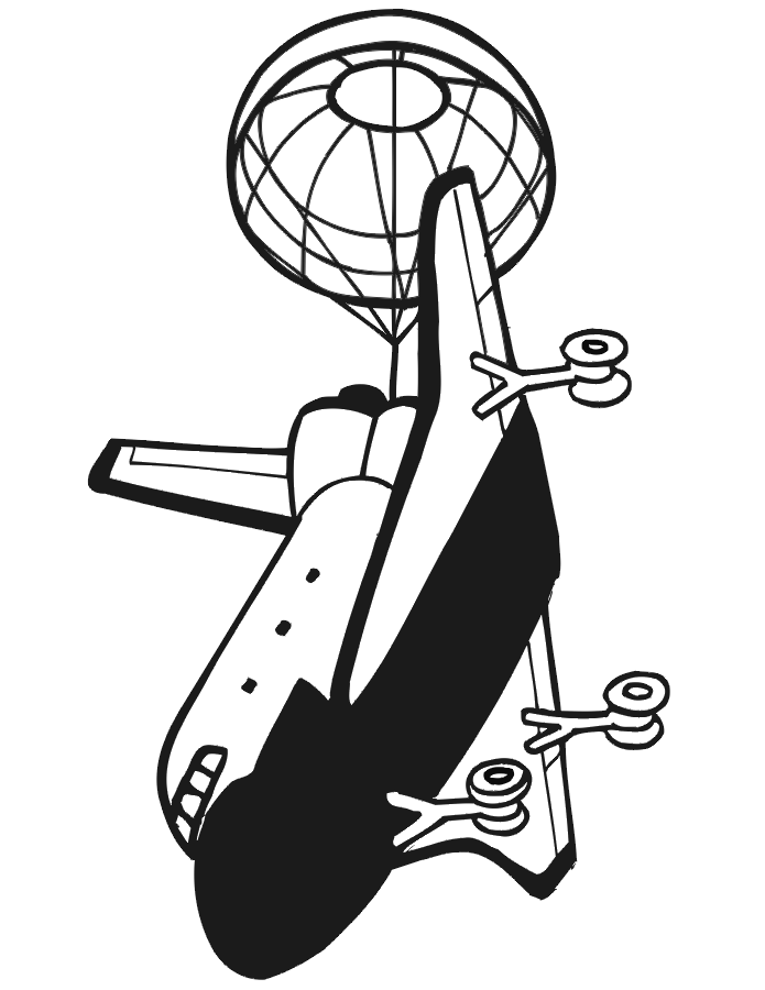 Space shuttle coloring page space shuttle landing