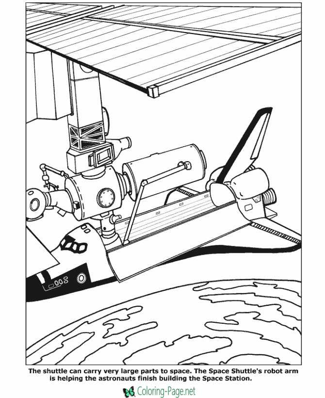 Space coloring pages