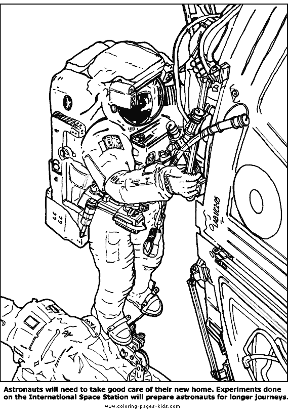 Astronaut in space color pages