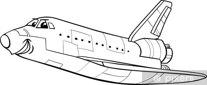 Wall mural space shuttle coloring book
