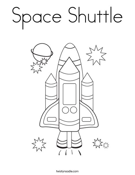 Space shuttle coloring page