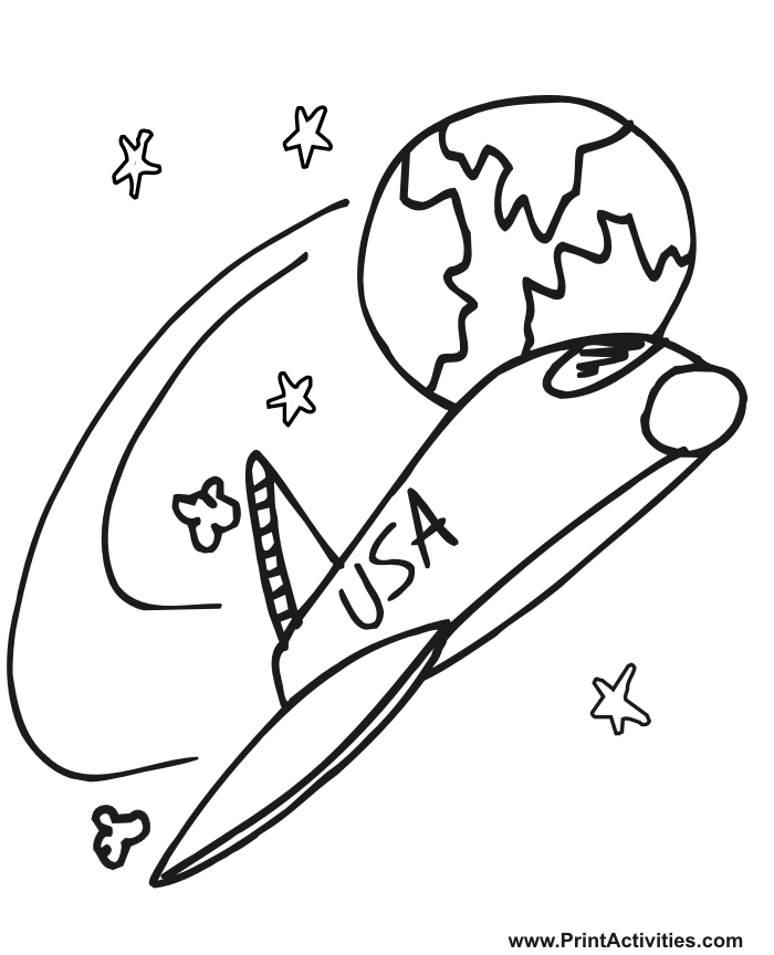 Space shuttle coloring page space coloring page