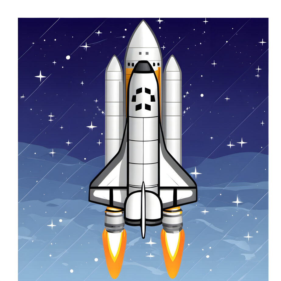 Space shuttle coloring page