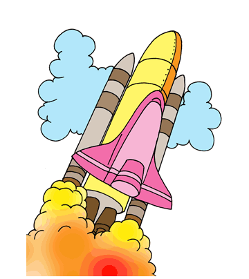 Spaceship shuttle coloring pages for kids to color and print