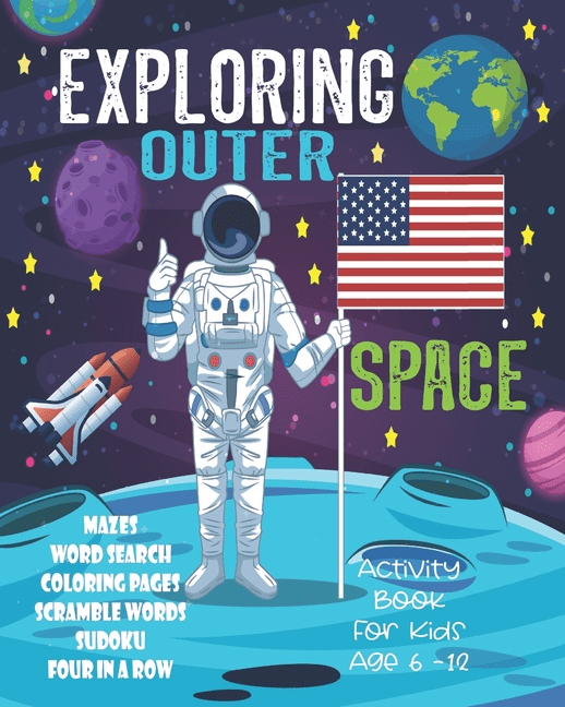 Exploring outer space activity book for kids age