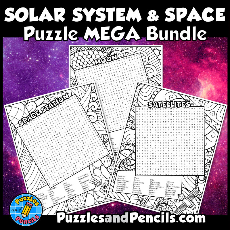 Solar system and outer space word search puzzle mega bundle wordsearch puzzles made by teachers