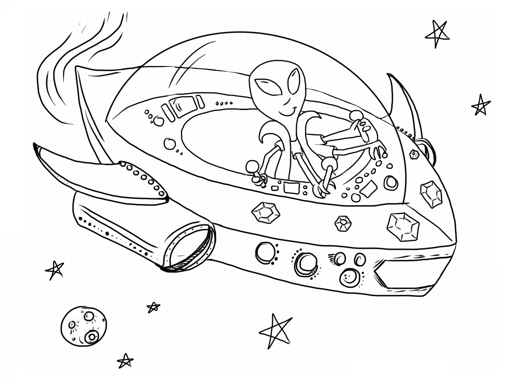 Free printable spaceship coloring pages for kids