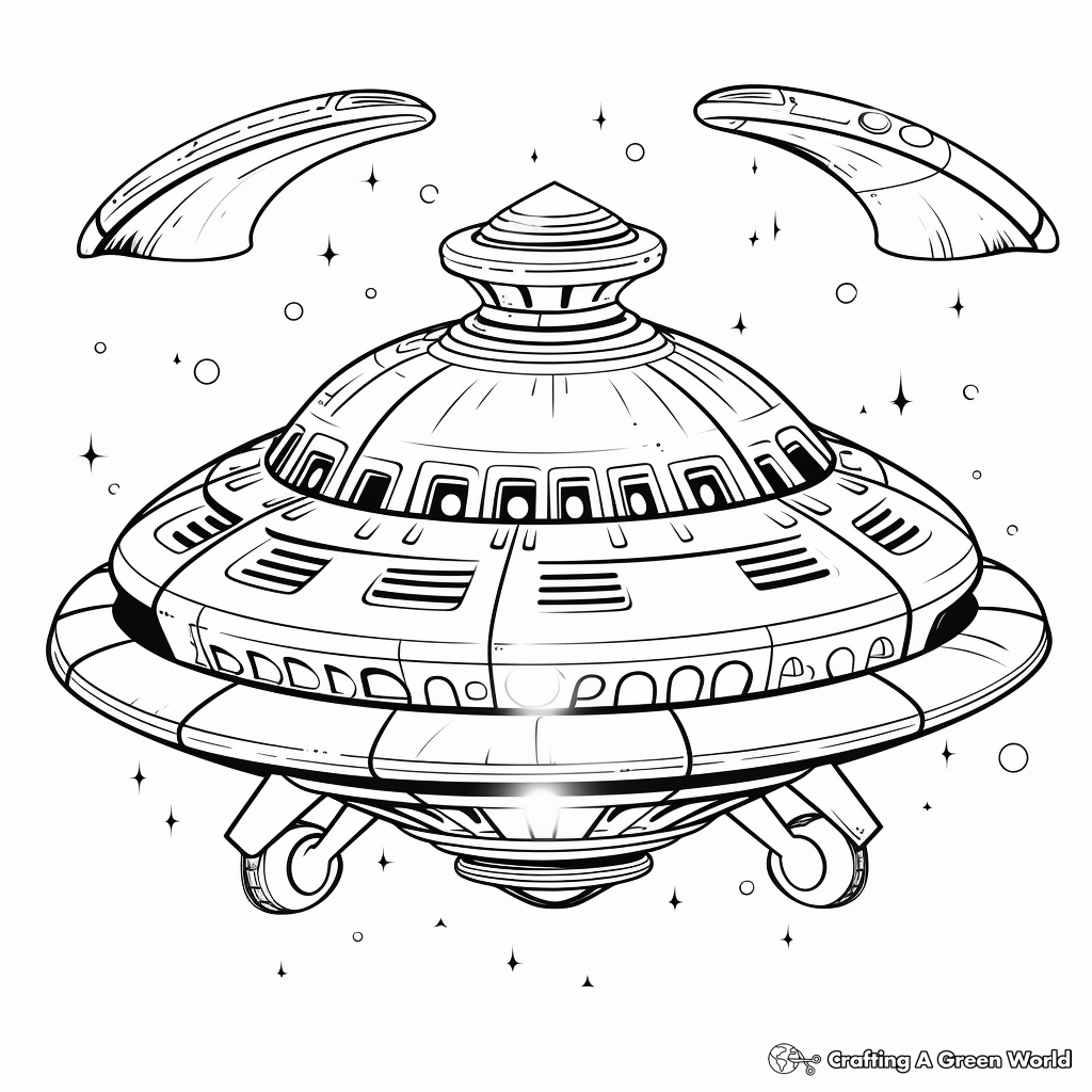 Alien spaceship coloring pages
