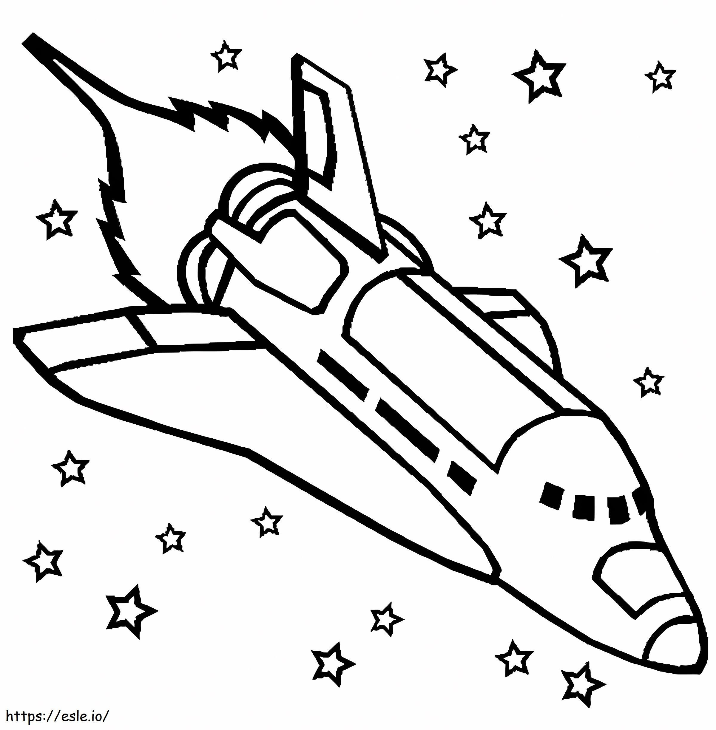 Space shuttle spaceship coloring page