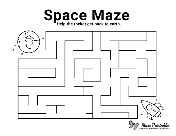 Free printable space maze
