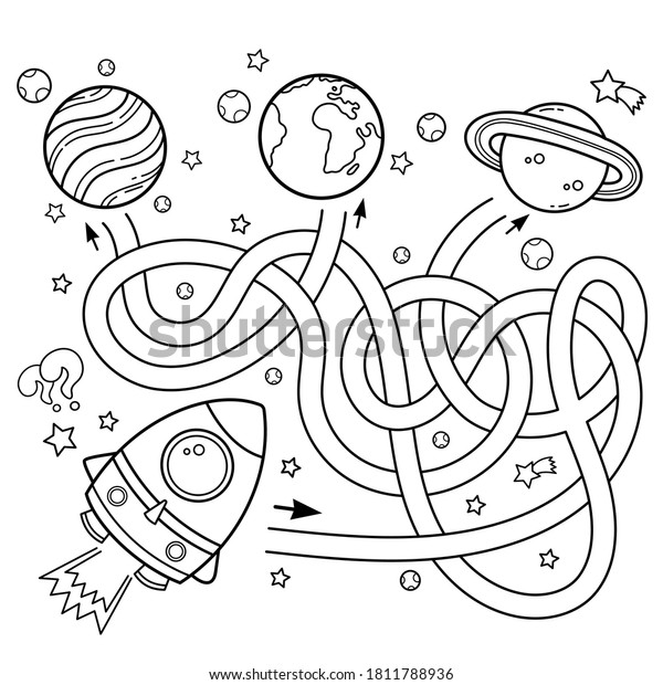 Maze labyrinth game preschool children puzzle stock vector royalty free