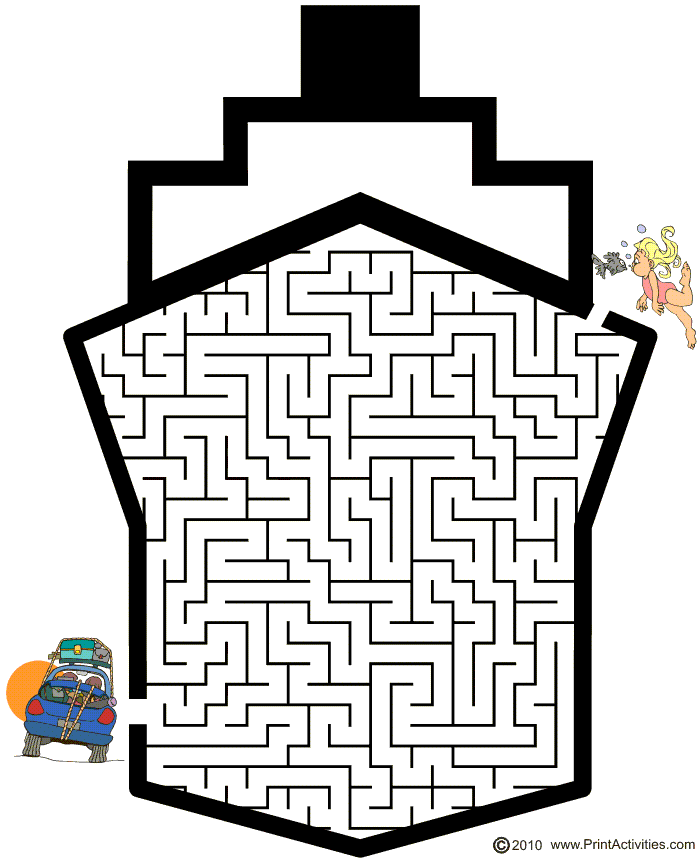 Ship maze free printable cruise ship maze