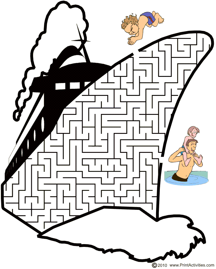 Ship maze free printable cruise ship maze