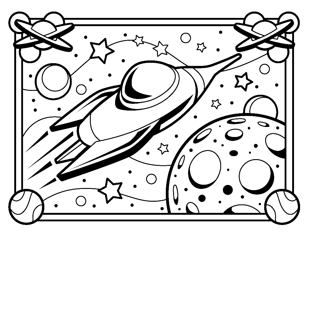 Free printable spaceship coloring pages for kids