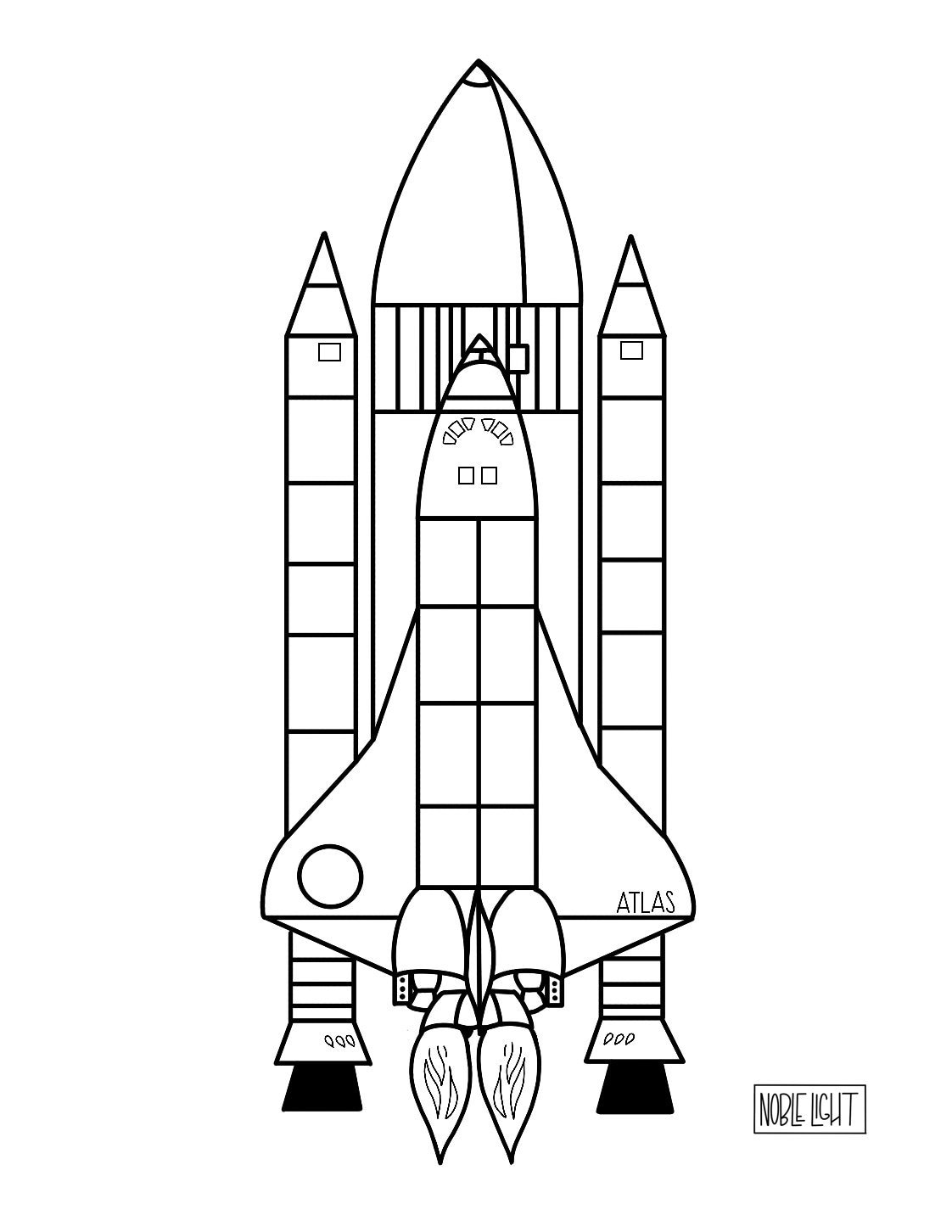 Space shuttle coloring page download now