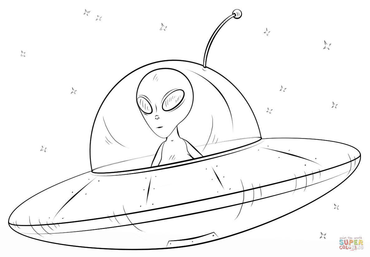 Alien spaceship coloring page free printable coloring pages