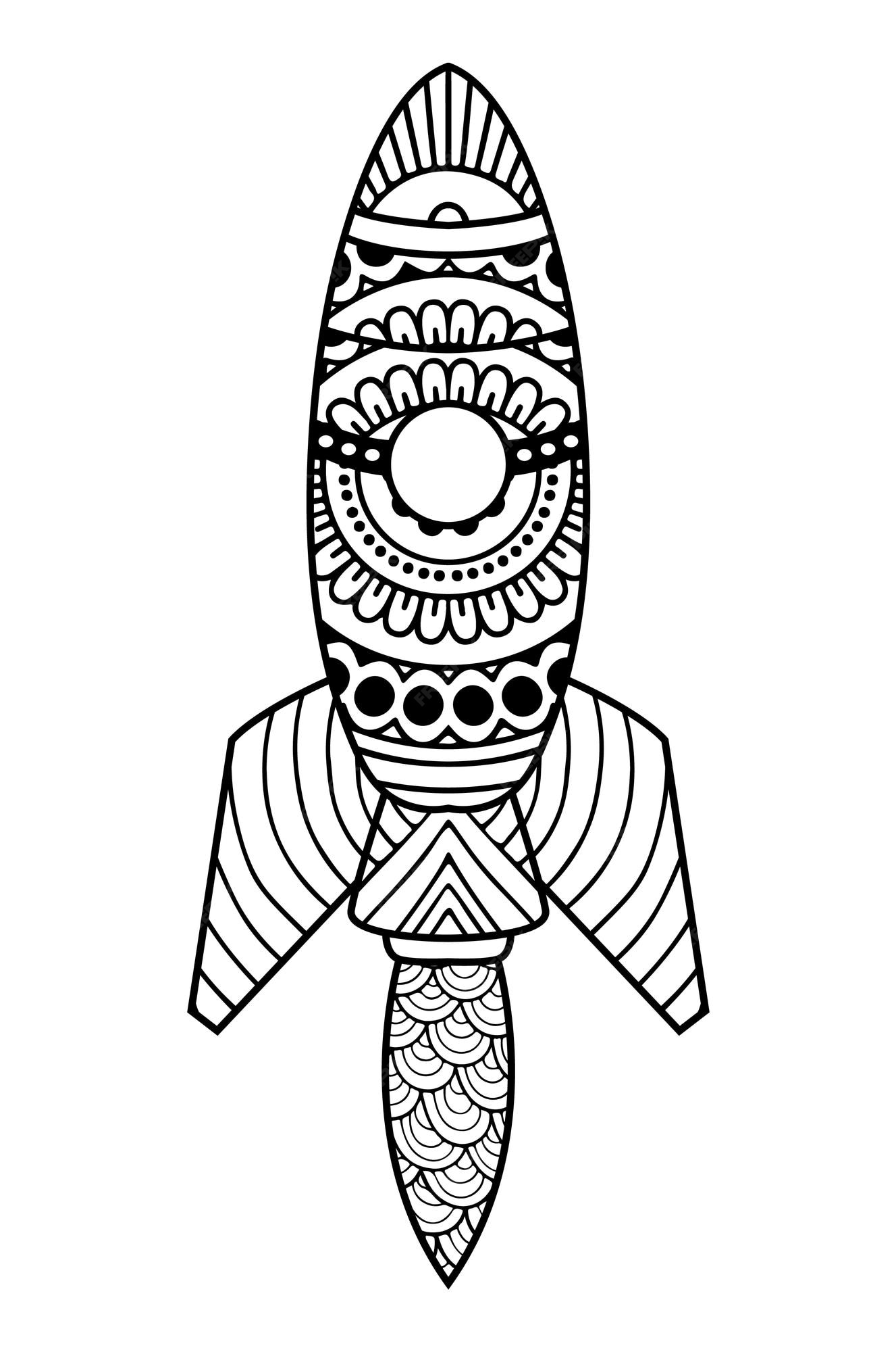 Premium vector spacecraft coloring page for kids