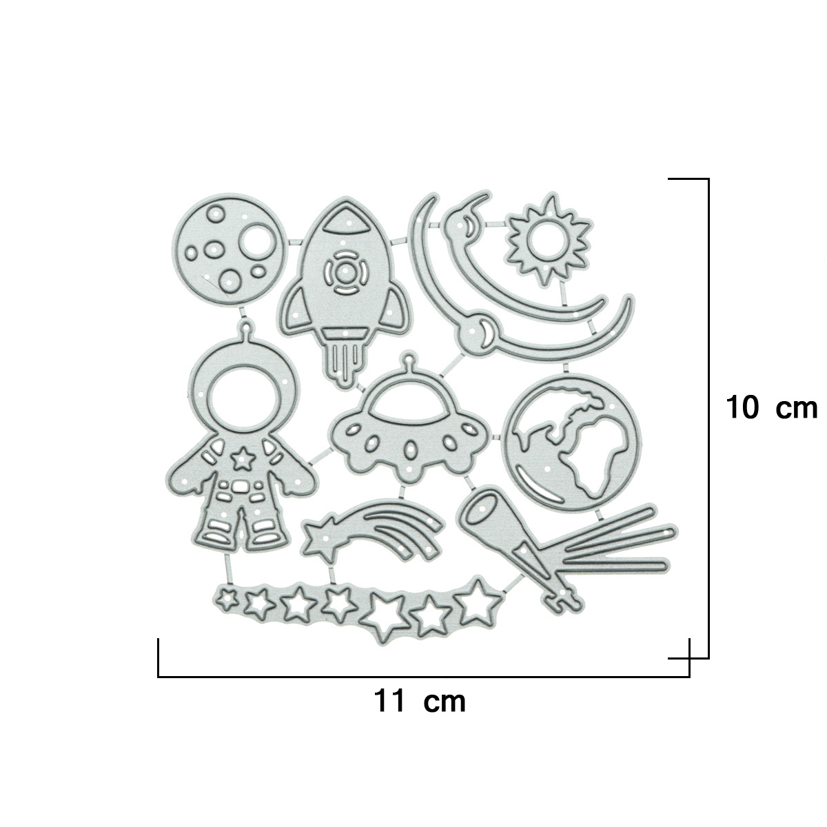 Space clipart metal cutting dies set spaceship astronaut for scrapbooking paper punch knife stencil for card album decorating