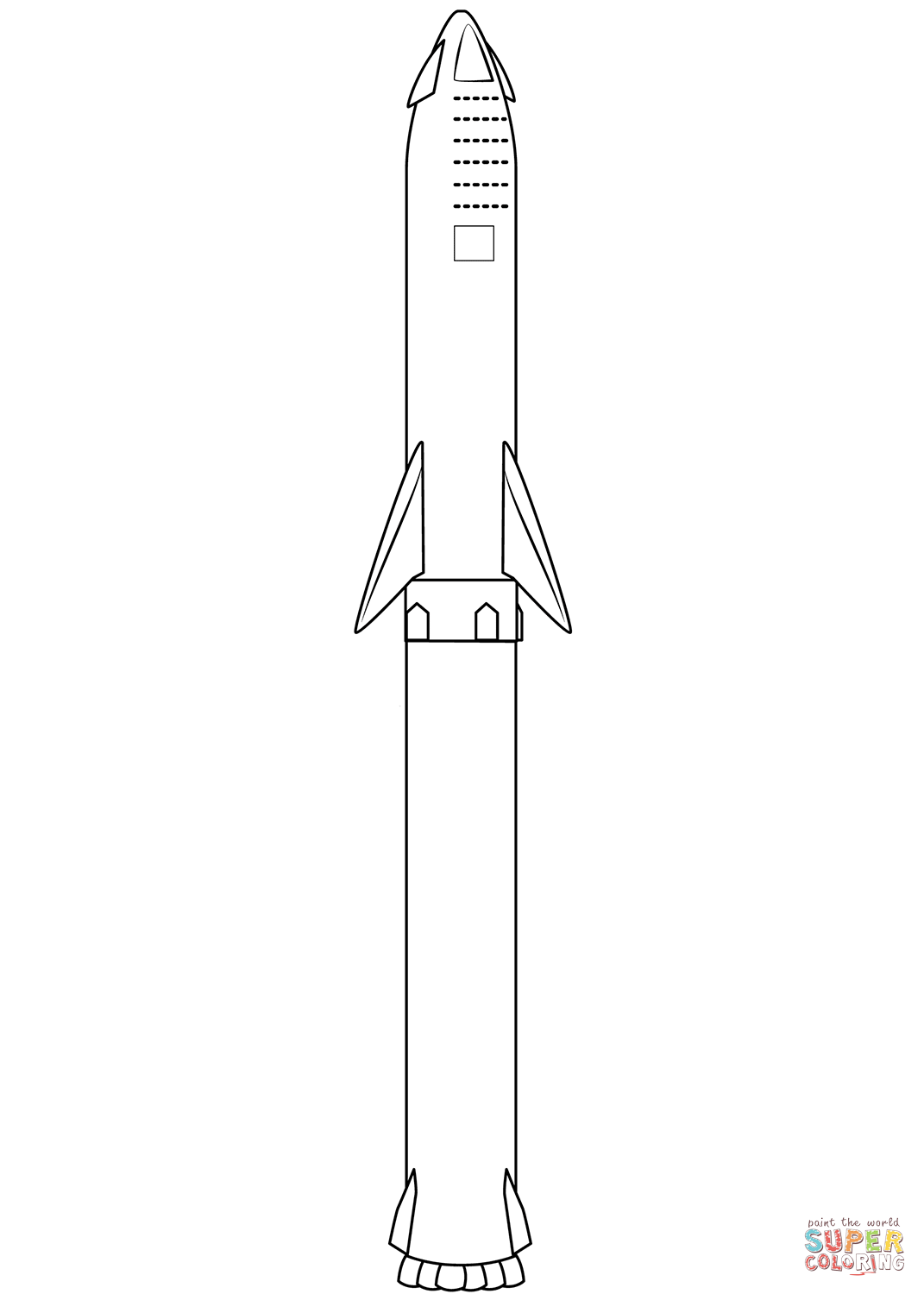 Spacex starship with booster coloring page free printable coloring pages