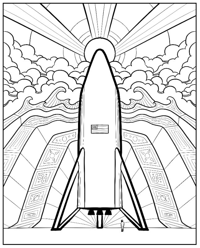 Salina marie gomez on x here it is a starship coloring page the tweet from musk âstarship test flight rocket just finished assembly at the spacex texas launch site this is an